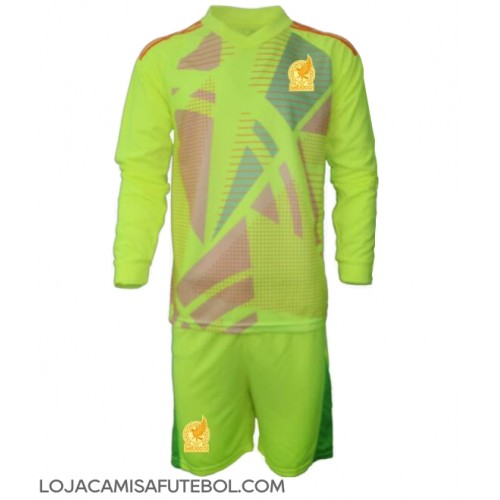 Camisa de Futebol México Goleiro Equipamento Secundário Infantil Copa America 2024 Manga Comprida (+ Calças curtas)